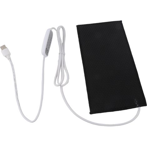 Tapis chauffant réglable 4 niveaux USB 5V imperméable PVC adaptable corps animal 10x20cm/3.94x7.87in (1/5)
