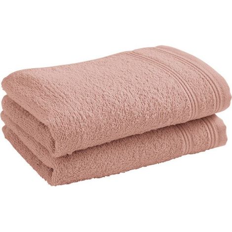 Lot de 2 serviettes invité - COTON PUR - Spa Blush - 30 x 50 cm - 400 g/m² - 100% coton (1/5)