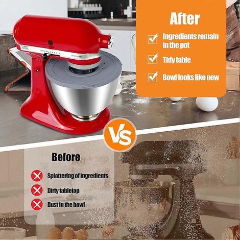 Couvercle en silicone pour bol mélangeur KitchenAid de 4,5 à 5 pintes (4,5 à 5 litres). (1/3)