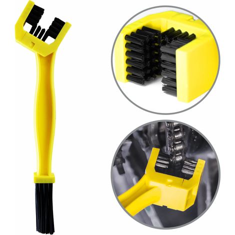 Brosse de nettoyage de chaîne de moto Xzone à trois faces pour transmission de VTT (1/5)