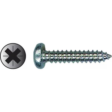 Vis à tôle tête cylindrique large empreinte Pozidriv en acier - GFD - N°4 - 2,9 - 12,7