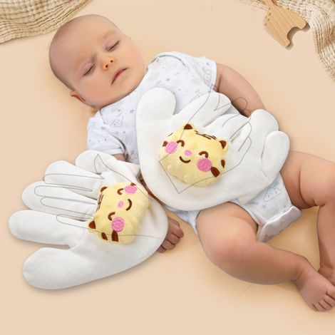 Oreiller apaisant pour bébé aux graines de cassia, prévient les sursauts, doux, multifonctionnel et sûr pour les bébés la nuit, motif tigre pour les bébés gauchers.