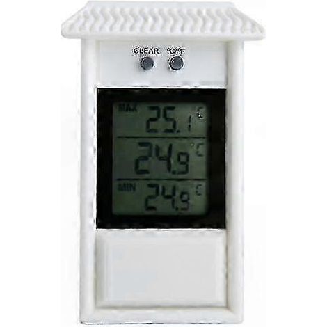 Thermomètre numérique étanche blanc pour l'extérieur, le jardin, la serre et le réfrigérateur (1/5)