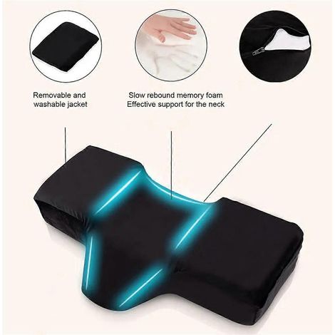 Nackenkissen für Wimpernverlängerungen, ergonomisches Wimpernkissen, schwarz