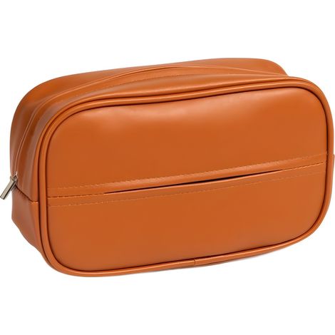 Corbeille à papier élégante pour voiture en cuir PU marron (1/3)
