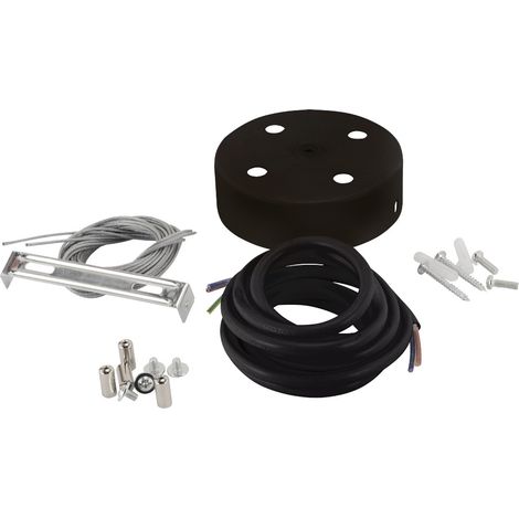 Suspension par câble pour luminaire, kit de fixation noir, maillon 4R Ideus 04308 (1/3)