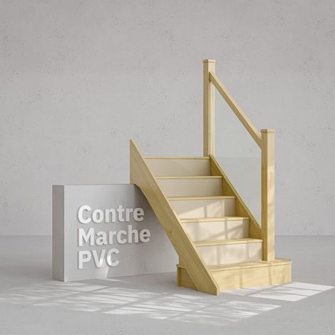 Contremarche Escalier PVC - Moka H. 17 x L. 98 cm - Lot de 10 (1/4)