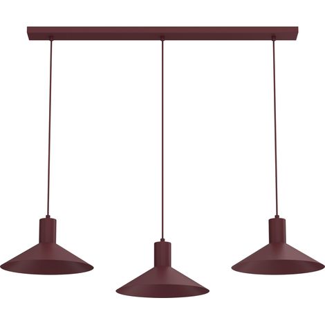 Suspension barre minimaliste 3 spots GU10 Nox Luminex métal bordo structure (1/2)