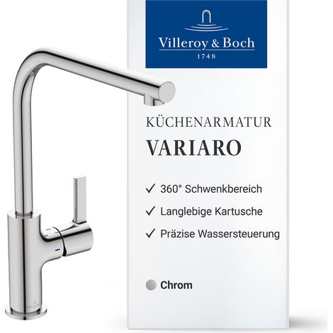 Villeroy & Boch Küchenarmatur Variaro, FirmaFlow® Kartusche, 360° schwenkbarer Auslauf, Schnellmontagesystem (1/5)