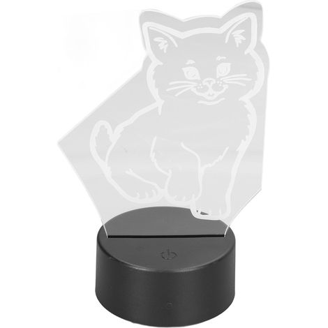 3D-Katzen-Nachtlicht mit mehrfarbig blinkender Touch-LED für Kinderzimmer, kreative Kunstlampe, USB- oder Batteriebetrieb (Batterien nicht im Lieferumfang enthalten), schwarze Touch-Katze (ohne Namen (1/5)