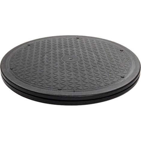 Soporte giratorio de acero resistente de 12 pulgadas con rodamientos de bolas para monitor de TV, plato giratorio Lazy Susan, forma redonda negra.
