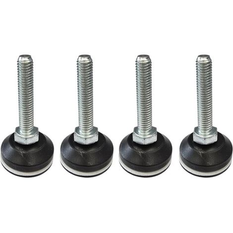 4x Pied réglable vérin vis de réglage avec patin téflon PTFE Ajustable Poussoir Butée Meuble Outillage Table Bureau Collectivité Loisir, M8x40mm (1/4)
