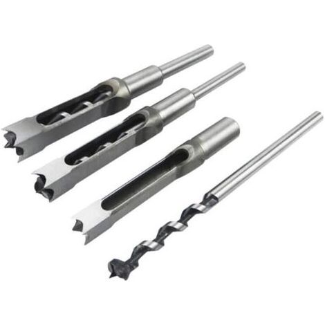 Ensemble de 4 forets carrés pour le travail du bois, burins à mortaiser en acier, scie cloche, outils électriques pour menuisier, diamètres : 1/2, 1/4, 5/16 et 3/8 pouce (1/4)