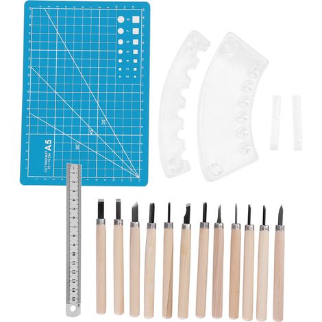 jeu d'outils de sculpture sur bois, ciseau en acier, outil à main professionnel pour le travail du bois, support B1 (1/5)