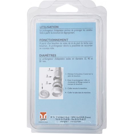 PVC-Verlängerungshülse zum Kleben/Schrauben, männlich/männlich, D.32 CENTRALE BRICO
