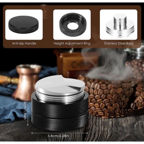 Distributeur de café 58mm, doseur à expresso en acier, outil de distribution de café à hauteur réglable, distributeur de café expresso (1/3)