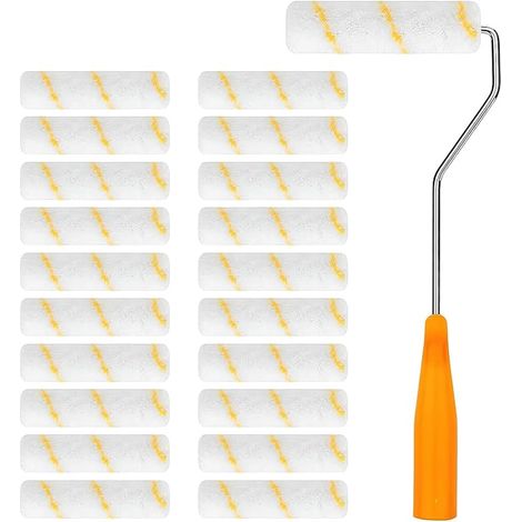 Lot de 20 Rouleaux à Peinture - Mini Rouleau à Peinture Avec Poignées en Caoutchouc - Convient Pour la Décoration Murale darchitecture et les fournitures de peinture.(10cm) (1/5)