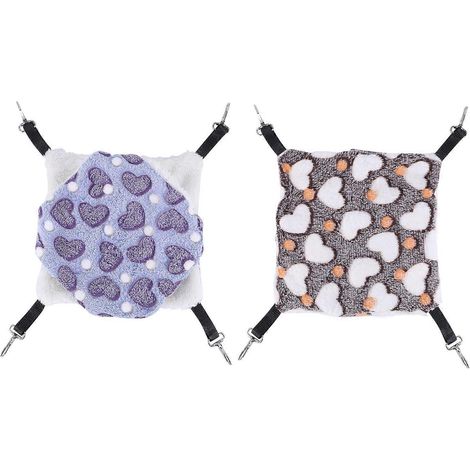 Lot de 2 hamacs suspendus pour cobayes, rats, hamsters et furets, jouets et lits pour petits animaux (1/5)