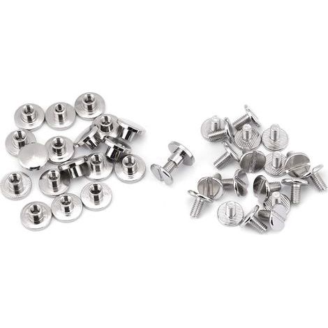Packung mit 20 Messing-Flachkopfschrauben mit Gewinde, Nietennägel zur Reparatur von Lederwaren (5 mm) (1/5)