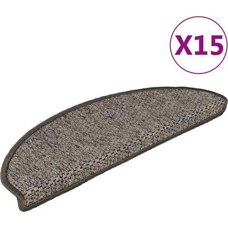 15 pcs Tapis d'escalier autocollants, Tapis de marches, Marchettes D'escalier 65x21x4 cm Anthracite MKS24452 (1/5)