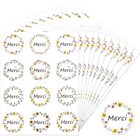 120 Pcs Autocollants, 2.5 cm Rondes étiquettes Autocollantes Avec Design Floral Multiple Pour Boîtes-Cadeaux, Sacs, Cartes De Vœux, Mariage, Anniversaire Et Décorations De Fête (1/5)