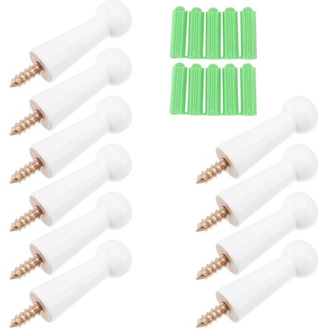 Lot de 10 patères murales en bois blanc pratiques pour (1/5)