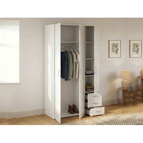 Dmora Kleiderschrank, Farbe Weiß 115,8 x 200,4 x 49,5 cm (1/5)