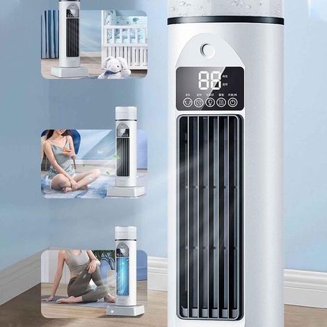 Ventilador de torre sin aspas,oscilante a 120°,6 velocidades,de pie o de escritorio para dormitorio o sala de estar (Negro)
