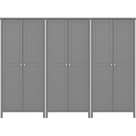Tromsø armoire de rangement 6 portes gris. (1/5)