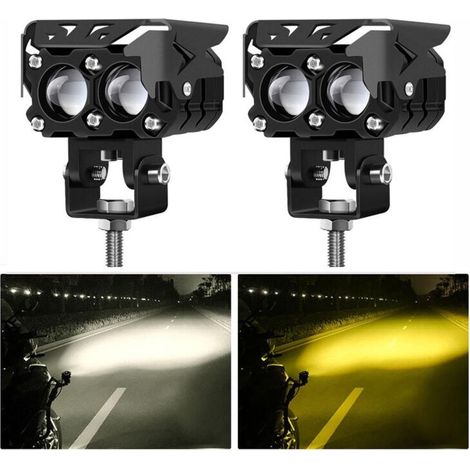 Projecteurs extérieurs bicolores à forte puissance lumineuse pour voitures électriques, voitures modifiées, feux de rue et motos (1/5)