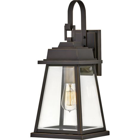 Elstead Hinkley Bainbridge Lanterna da parete per esterni in bronzo lucidato a olio con accenti in ottone Heritage, IP44 (1/4)