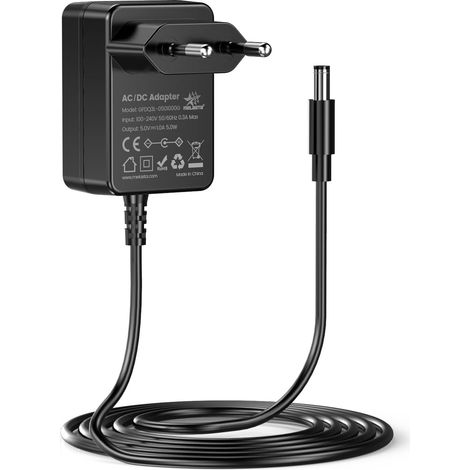 Adaptateur d'alimentation 5V 1000mA, AC/DC Adaptateur pour Bande LED, Ventilateur Min MP3/MP4, Universelle 5V Alimentation Fiche 5,5 x 2,1mm, Câble de 1,5m Transformateur 5 V fiches universelles 5,5 (1/5)