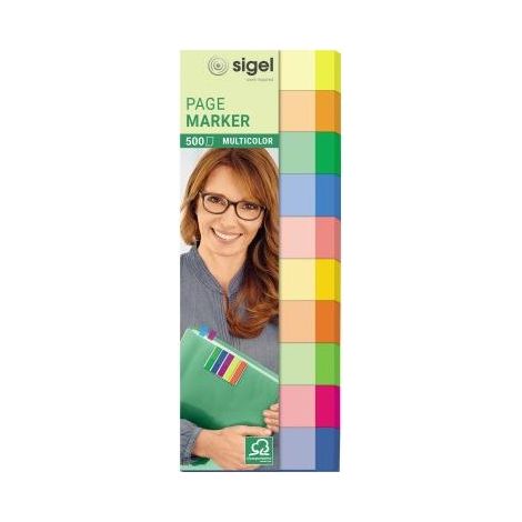 Sigel Haftmarker Multicolor HN682 50x150mm f. sort 500 Bl./Pack. (1/3)