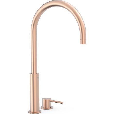 Lavabo mitigeur haut sur gorge Or Rose Mat 24K STUDY - TRES 26110502OPM (1/2)