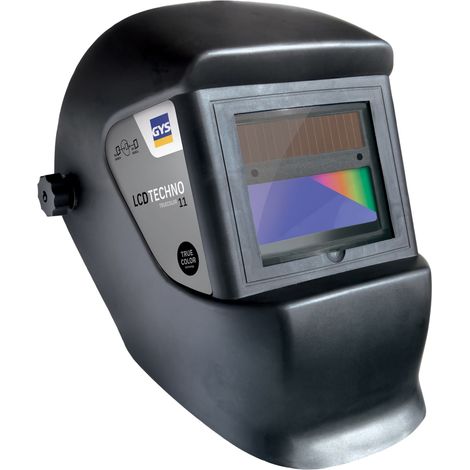 GYS LCD Techno 11 True Color Welding Helmet with Shade 11, Certified EN 166, EN 175, EN 379, Black