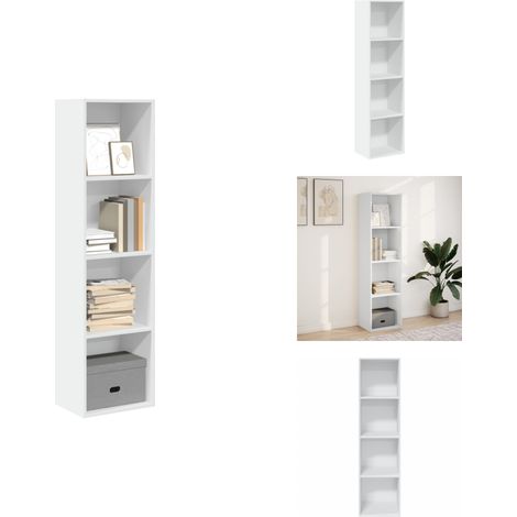Bücherregal Weiß 40x30x152 cm Holzwerkstoff - Bücherregal - Bücherregale - Bücherständer - Bücherschrank (1/5)