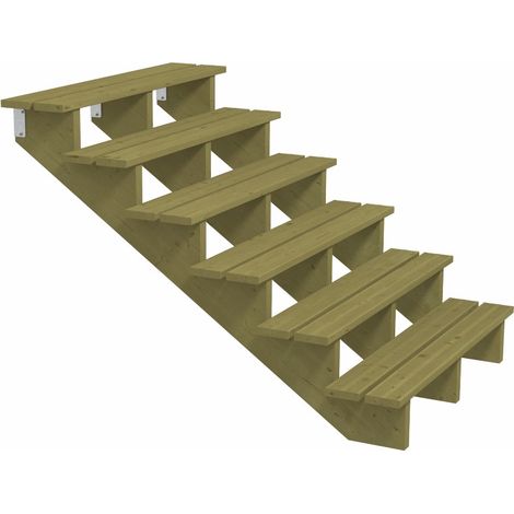 Plus Außentreppe Kiefer 6 Stufen 120 cm breit Außentreppe (1/3)