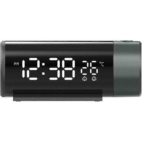 Réveil à projection USB avec écran LED clair et affichage de la température (1/5)