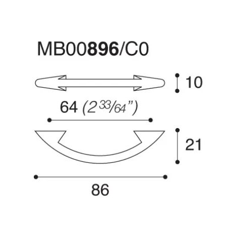 MANIGLIA 896 D MM.64 CROMO SATINATO (1/2)