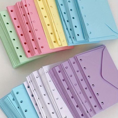 30 pochettes de classeur A7 sans zip : enveloppes budgétaires à 6 trous et inserts organisateurs d’argent pour porte-feuilles A7 (1/4)