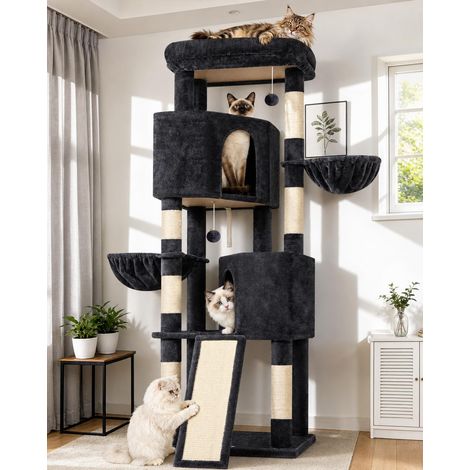 Arbre à Chat XL Stable 180cm pour Grand Adulte Maine Coon (1/5)