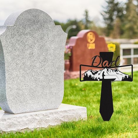 Décorations funéraires pour un père au cimetière - Plaques commémoratives en métal Fishman pour l'extérieur (1/5)