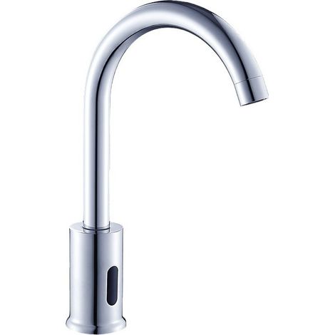 Robinet de Lavabo Sans Contact Automatique à Capteur pour Salle de Bain, Nickel Brossé (1/5)