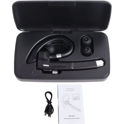 Écouteur Bluetooth sans fil étanche léger oreillette mono BT 5.1 casque mains libres pour travail bureau conduite (1/5)