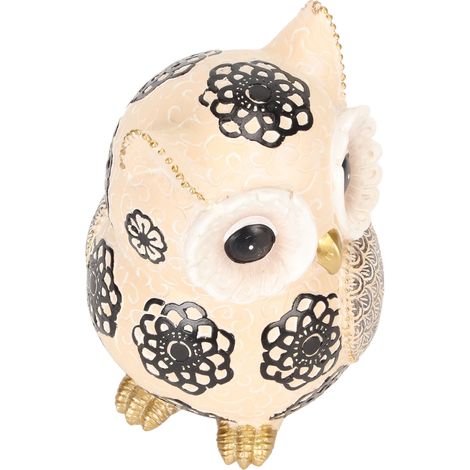 Chouette Décorative Résine Yeux Ronds Adorable Statue Minimaliste pour Étagère Salon Bureau Chambre Cadeau (1/5)