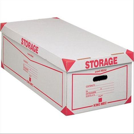 King Mec Contenedor de Almacenamiento Con Tapa 1604 41x27x78 Cm Cartón Blanco