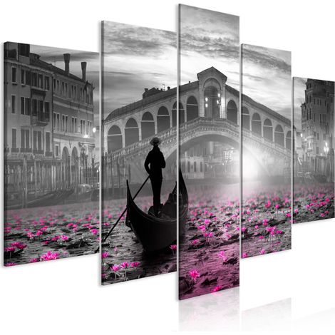 Quadro - Magic Venice (5 Parts) Wide Grey - 100x50 (1/4)