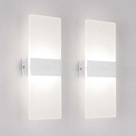 Lot de 2 appliques murales LED 12W blanc naturel 6500K intérieur (1/5)
