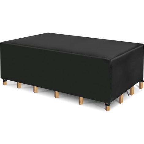Schutzhülle für rechteckigen Tisch aus schwarzem 420D-Stoff 315  160  74 cm