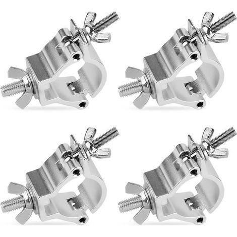 Longziming - Collier de serrage en aluminium pour structure de scène DJ - Lot de 4 - Collier de serrage réglable pour tubes de 30 à 35 mm - Supporte jusqu'à 80 kg - Alliage d'aluminium - Résistant aux (1/5)